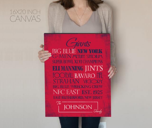 Personalized New York Giants Print Or Canvas. Ny Giants. Gifts For Him. Dad. Gift. York. Art - image 1