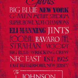 Personalized New York Giants Print Or Canvas. Ny Giants. Gifts For Him. Dad. Gift. York. Art - thumbnail 2
