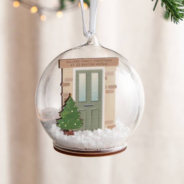 Personalised Layered Front Door Christmas Bauble - image 1