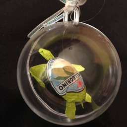 Sea Turtle Foil Sculpture Handmade Christmas Ornament - thumbnail 2