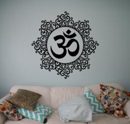 Om Mandala Wall Vinyl Decal Sticker Yoga Studio Decor Ohm Symbol Living Room Murals Housewares 33(Yga - thumbnail 1
