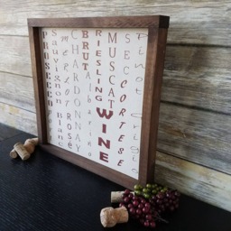 Framed Winery Wall Decor, Wine Sign, Style, Wooden Home Bar Art, Collage Kitchen Signs - thumbnail 3
