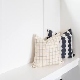Lola -- Mustard Plaid Pillow Cover Gold Neutral Lumbar Mustard & White - thumbnail 4