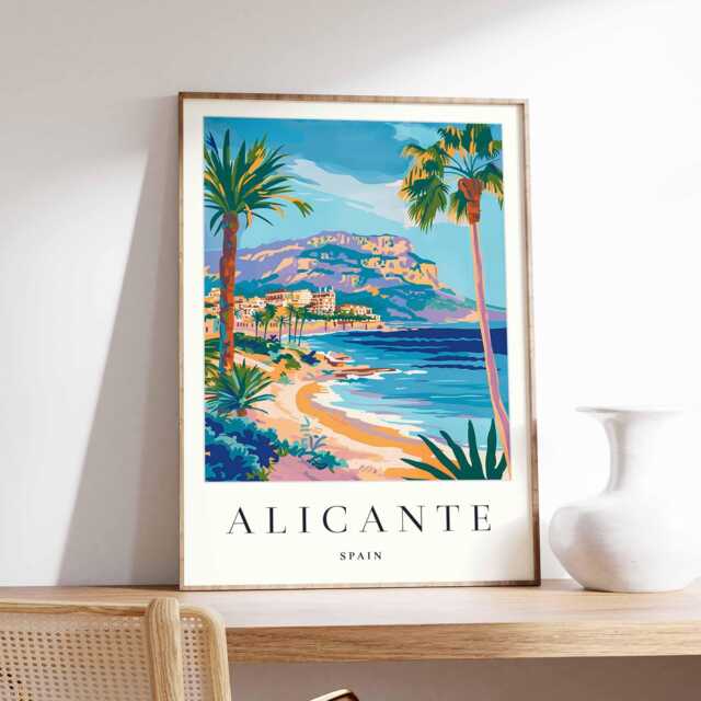 Alicante Spain Travel Poster Coastal Mediterranean Wall Art - image 1