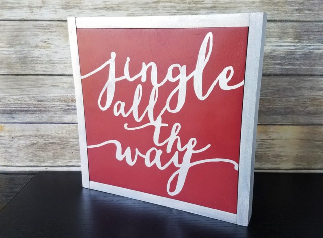 Jingle All The Way Sign, Christmas Wall Art, Bells Silver Framed Decorations - image 1