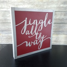 Jingle All The Way Sign, Christmas Wall Art, Bells Silver Framed Decorations - thumbnail 2