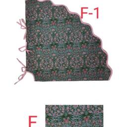 Christmas Scalloped Piping Green Tree Skirt, Printed Tree Striped Tartan Skirt - thumbnail 4