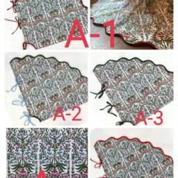 Christmas Scalloped Piping Green Tree Skirt, Printed Tree Striped Tartan Skirt - thumbnail 2