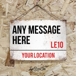 Personalised Metal Street Sign Landscape - Worn Or Clean Look Available Any Text, Location, Postcode Custom Print London Road - thumbnail 2