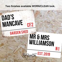 Personalised Metal Street Sign Landscape - Worn Or Clean Look Available Any Text, Location, Postcode Custom Print London Road - thumbnail 3