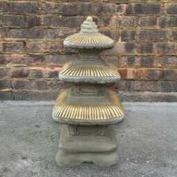 Concrete Pagoda Statue Traditional Japanese Temple Sculpture Outdoor Ornament Stone Figurine Zen Garden Art Lantern Lover Gift - thumbnail 1
