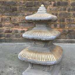 Concrete Pagoda Statue Traditional Japanese Temple Sculpture Outdoor Ornament Stone Figurine Zen Garden Art Lantern Lover Gift - thumbnail 3