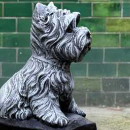 Unique Terrier Yorkie Sculpture Concrete Westie Dog Figurine Stone Statue Outdoor Ornament Memorial Art Pet Decoration Gift - thumbnail 3