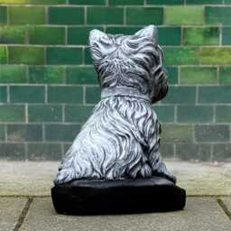 Unique Terrier Yorkie Sculpture Concrete Westie Dog Figurine Stone Statue Outdoor Ornament Memorial Art Pet Decoration Gift - thumbnail 4