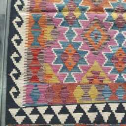 Kilim Rug Multicolour, Handmade Artisan Afghan Turkish Persian Rug, Navajo Moroccan Bohemian Flatweave, Natural Wool Dhurrie 119x80 cm - thumbnail 2