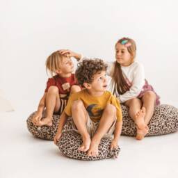 Leopard Pouf, Floor Pillow, Animal Cushion, Jungle Decor, Wildcat Print Safari Decorative Kids - thumbnail 3