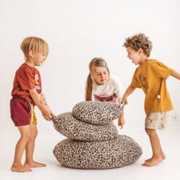 Leopard Pouf, Floor Pillow, Animal Cushion, Jungle Decor, Wildcat Print Safari Decorative Kids - thumbnail 1