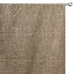 Beige Damask With Copper Lurex Zari Woven Curtain Panels - Rod Pocket, Grommet, Box Pleat, Three Pinch Tab Top & Plain Ring Top - thumbnail 3