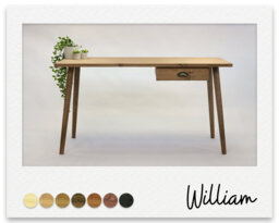 Desk/Computer Desk/ Solid Wood/ Retro/ Industrial Tapered Legs Danish Bespoke Sizes