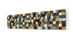 King Headboard Geometric Pine Wood Wall Art Sculpture
