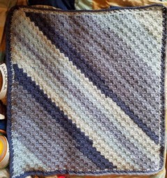 Baby Blanket Wheelchair Lap Robe, Carseat Cover, Play Mat, Crochet Corner To Afghan Throw Bernat Pop Blue Chambray in Shades Of - thumbnail 3