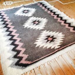 Hand Hooked Wool Rug Scandinavian Nursery Decor - thumbnail 3