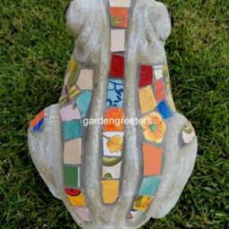 Large Mosaic Frog Statue Figurine Garden Home Decor - thumbnail 2