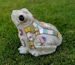 Large Mosaic Frog Statue Figurine Garden Home Decor - thumbnail 1