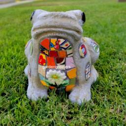 Large Mosaic Frog Statue Figurine Garden Home Decor - thumbnail 4