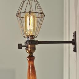 Industrial Wall Sconce - Vintage Cage Light With Mount Steampunk Lamp Pharmacy Trouble Lighting - thumbnail 3