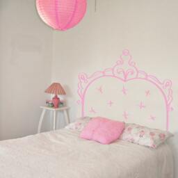 French Headboard Vinyl Wall Decal - Kids Room Bed Frame Art - thumbnail 2