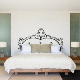 French Headboard Vinyl Wall Decal - Kids Room Bed Frame Art - thumbnail 3
