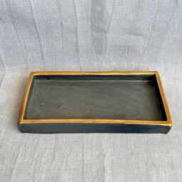 Rectangular Pen Tray, Jewelry Hand-Thrown - Unique Piece With Real Gold - thumbnail 1