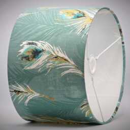 Feather Green Modern Lampshade, Table Floor Lamp/Ceiling Pendant, Small Medium Large 15cm 20cm 25cm 30cm 35cm 40cm Fabric Drum Light Shade - thumbnail 3