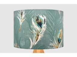 Feather Green Modern Lampshade, Table Floor Lamp/Ceiling Pendant, Small Medium Large 15cm 20cm 25cm 30cm 35cm 40cm Fabric Drum Light Shade - thumbnail 1