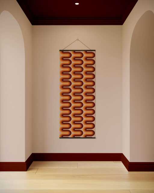 Retro Wiggle Stripe Tapestry - Wall Hanging Unique Art - image 1