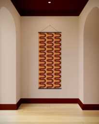 Retro Wiggle Stripe Tapestry - Wall Hanging Unique Art - thumbnail 1