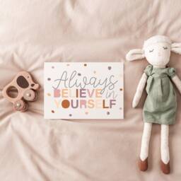 Girls Boho Nursery Prints, Quotes, Self Love Kids, Affirmations, Always Believe in Yourself, Bedroom Wall Art - thumbnail 3