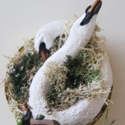 Made To Order - Miniature Diorama Fantasy Tiny Swans Micro World Compact Mirror A Secret Ceremony - thumbnail 2