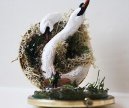Made To Order - Miniature Diorama Fantasy Tiny Swans Micro World Compact Mirror A Secret Ceremony - thumbnail 1