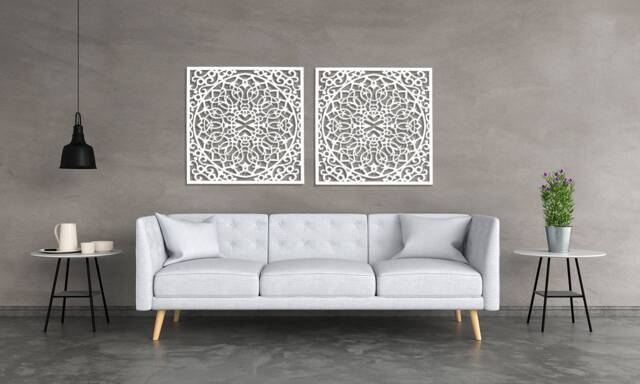 3D Stylish Wood Wall Art Decor, Moroccan Panel, Openwork Ornament Picture, Living Room, Decorative Wooden Panel, Gift Idea - image 1