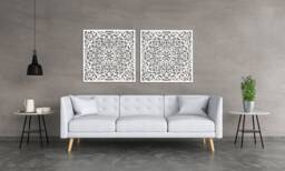 3D Stylish Wood Wall Art Decor, Moroccan Panel, Openwork Ornament Picture, Living Room, Decorative Wooden Panel, Gift Idea - thumbnail 1