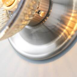 1 Light Nickel Wall Sconce With Glass Bowl Shade For Modern Bathroom Vanity & Hallway - Mid Century Industrial Ceiling Flush Mount Bonnie - thumbnail 2