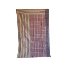 Indian Handmade Kantha Quilt, Vinatge Sari Patchwork Throw, Twin Size Stitched Blanket - thumbnail 4
