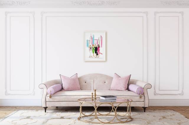 Girls in The City - 20x24 Print - Fashion Illustration Print By Melsy's Illustrations - image 1