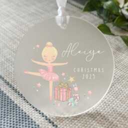 Girls Christmas Personalised Frosted Ornament - Daughter Gift Sister Girl Christmas- Decoration - thumbnail 3