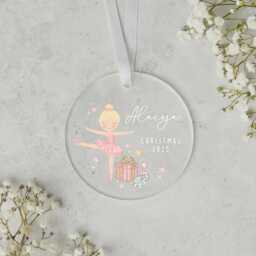 Girls Christmas Personalised Frosted Ornament - Daughter Gift Sister Girl Christmas- Decoration - thumbnail 1