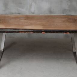 Custom Live Edge Table Made Of Oak Wood, Epoxy With Steel Legs, Uv Resin Table, Modern Dining River Luxury Style - thumbnail 2