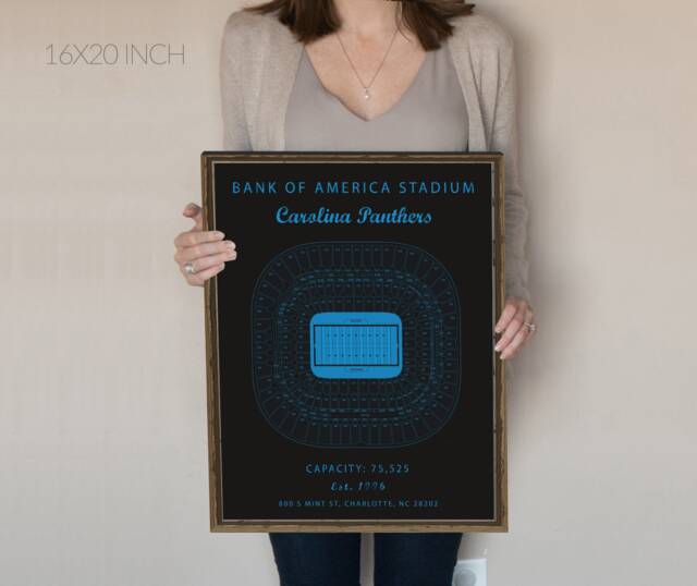Bank Of America Seating Chart, Carolina Panthers, Panthers Vintage, Sign, Print, Gift For Panthers Fan - image 1