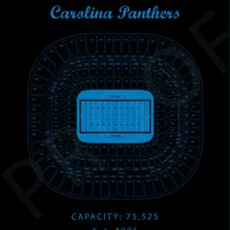 Bank Of America Seating Chart, Carolina Panthers, Panthers Vintage, Sign, Print, Gift For Panthers Fan - thumbnail 2